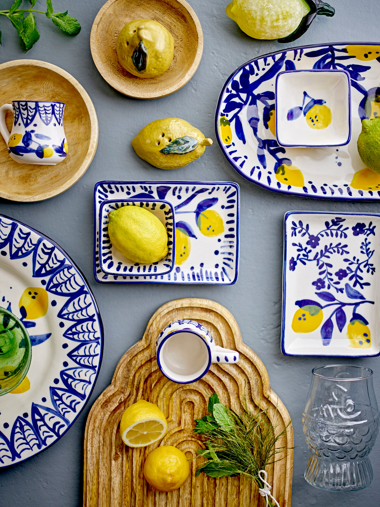 Maxima Large Serving Plate, Blue, Stoneware