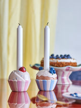 Cupcake Candle Holder, Stoneware, S/2