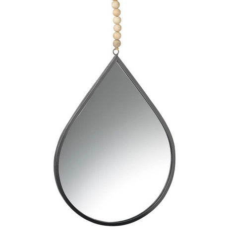 TEARDROP MIRROR W/BEADS