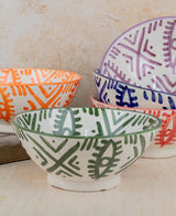 Moroccan Handpainted Ceramic Pedestal Bowl, Berber Eye