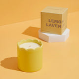 Kiln Scalloped Yellow Candle - Lemon & Lavender