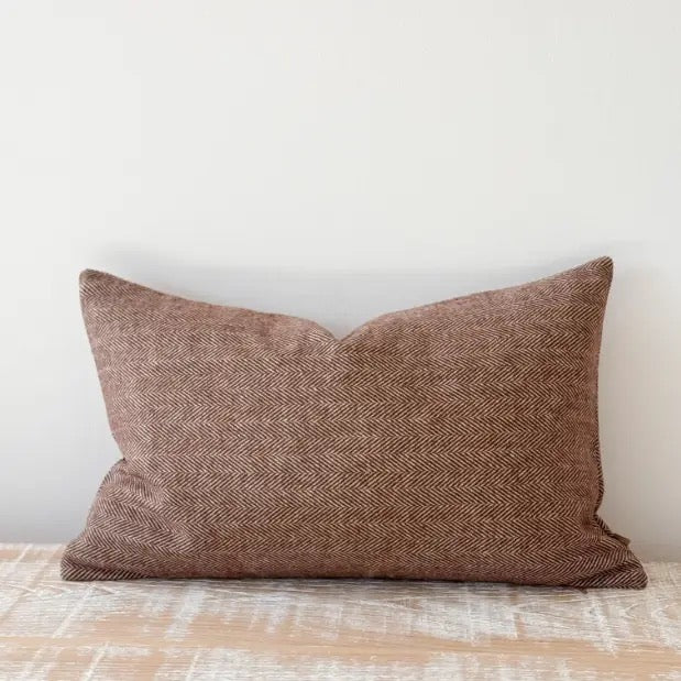 Tia Rust Herringbone Cushion
