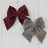 Fabric Hanging Burgendy Bow
