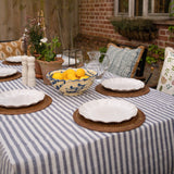 WOVEN INDIGO STRIPE TABLECLOTH – 100% Cotton | 150 x 280 cm