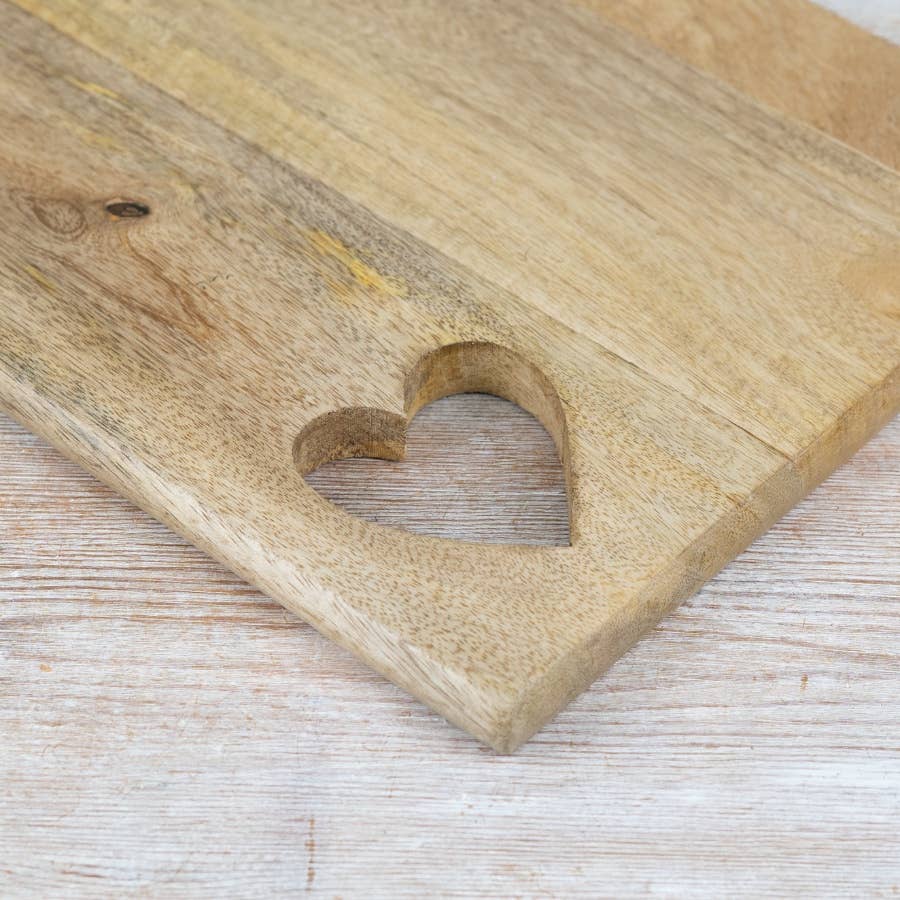 Wooden heart Chopping Board, 49cm