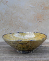 Handmade Moroccan Tamegroute Ochre Ceramic Serving Bowl