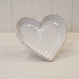 Ceramic Heart Shaped Plate with Bobble Rim