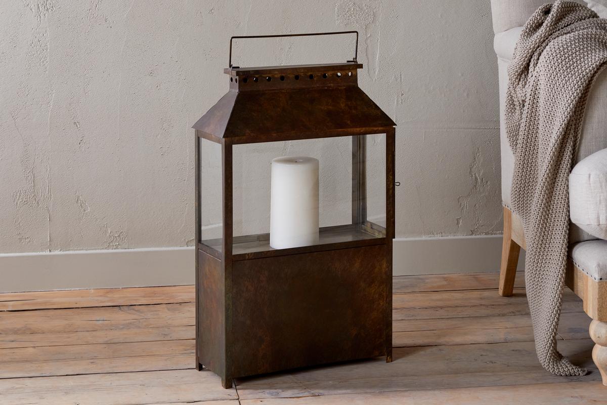 NKUKU - Akoko Wide Lantern - Brown Patina - 2 Sizes