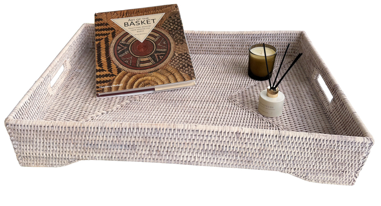 RATTAN LARGE RECTANGLE TRAY WITH LEGS