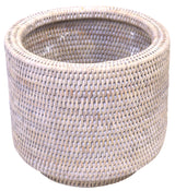 RATTAN ROUND PLANTER WITH PLASTIC LINER