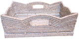 RATTAN SCALLOP RECTANGLE BASKET
