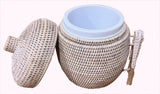 RATTAN BEEHIVE SHAPED ICE BOX