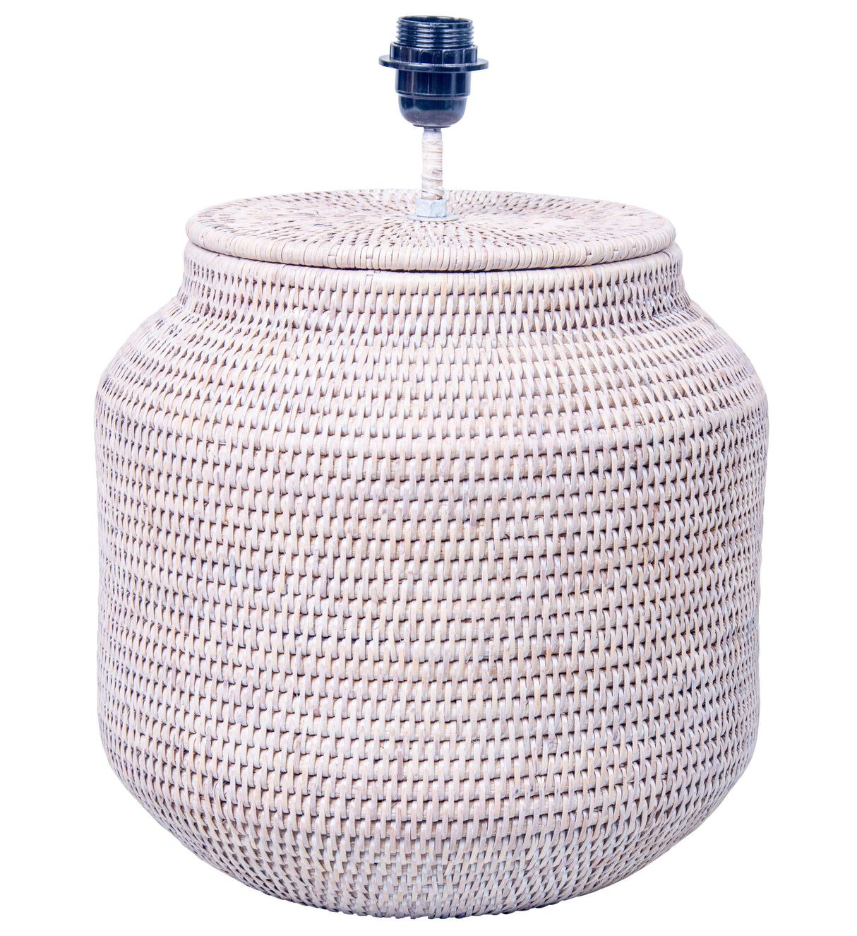 RATTAN LAMPBASE WHITE (no shade)
