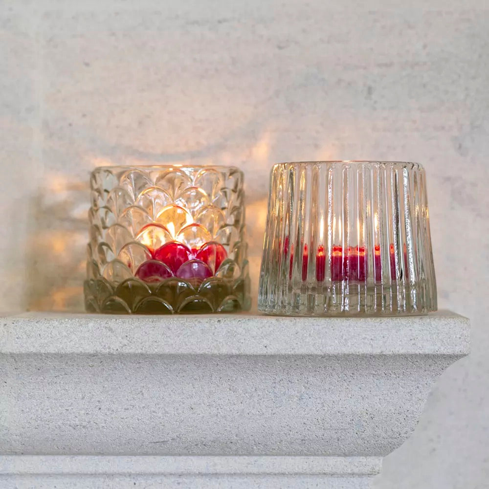 Tea Light Holder Clear 2 Designs
