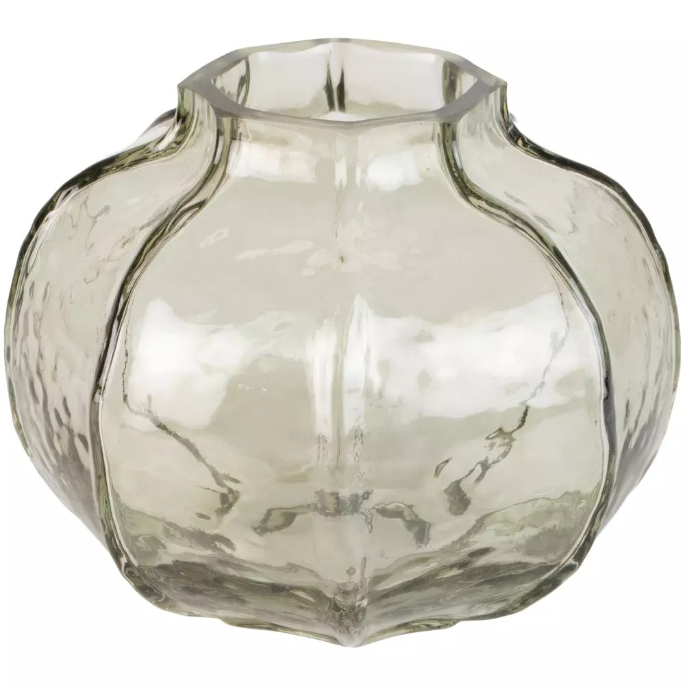 Hammered Glass Vase Green Small