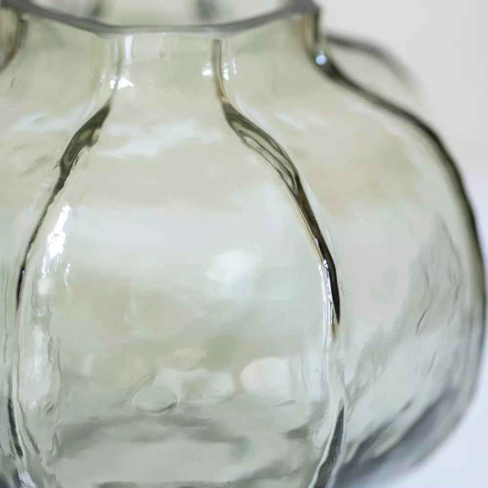 Hammered Glass Vase Green Small