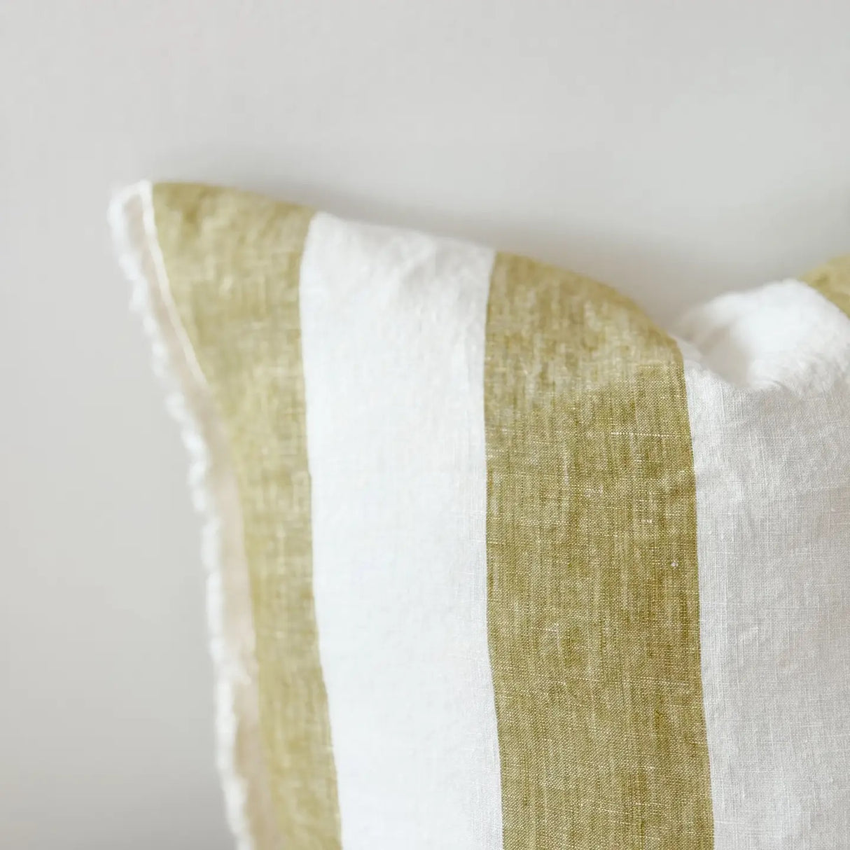 Esmee Light Olive Wide Stripe Cushion Cover, 45cm