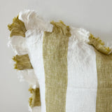 Hallie Light Olive Wide Stripe Cushion Cover, 45cm