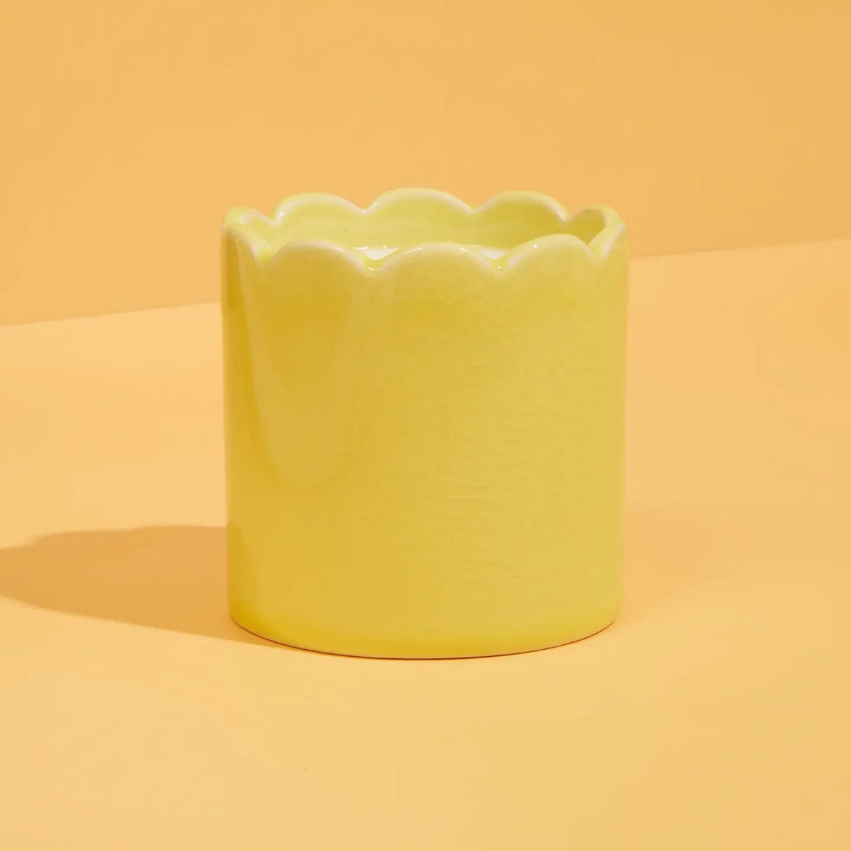 Kiln Scalloped Yellow Candle - Lemon & Lavender