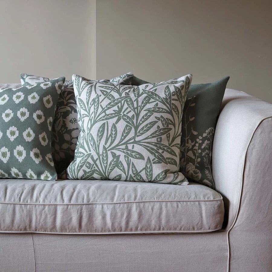 LEAF TRAIL CUSHION- GREEN