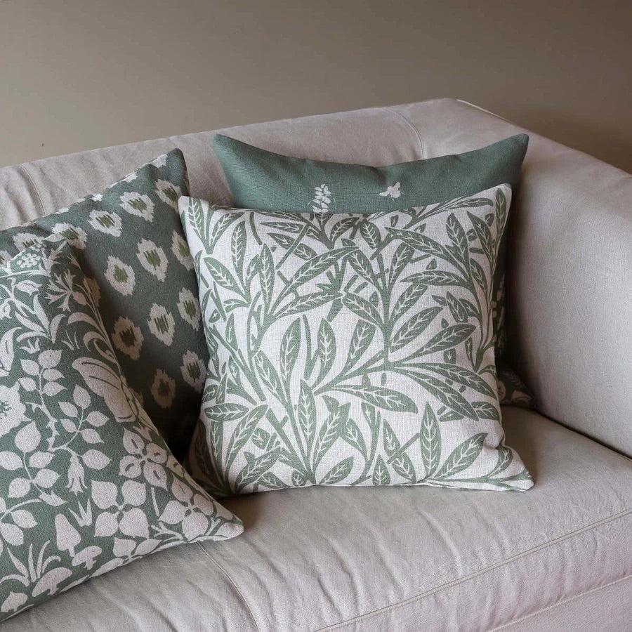 LEAF TRAIL CUSHION- GREEN