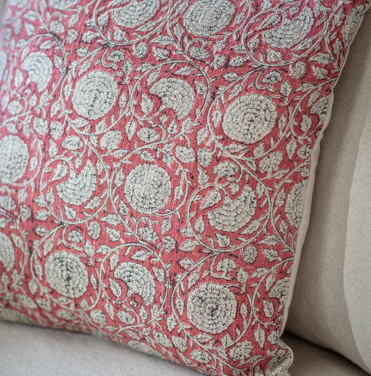 CLARENDON RED PAISLEY 45CM CUSHION