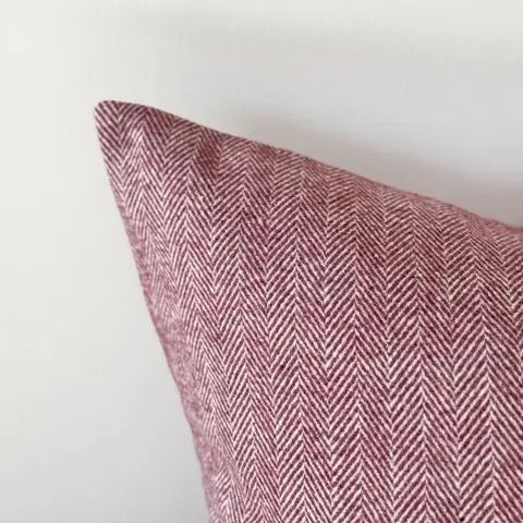 Tia Plum Herringbone Cushion 45x45cm
