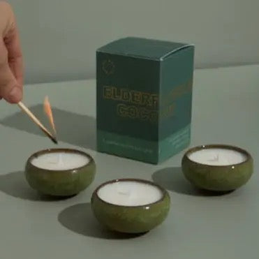 Kiln Olive Tea Lights - Elderflower & Coconut