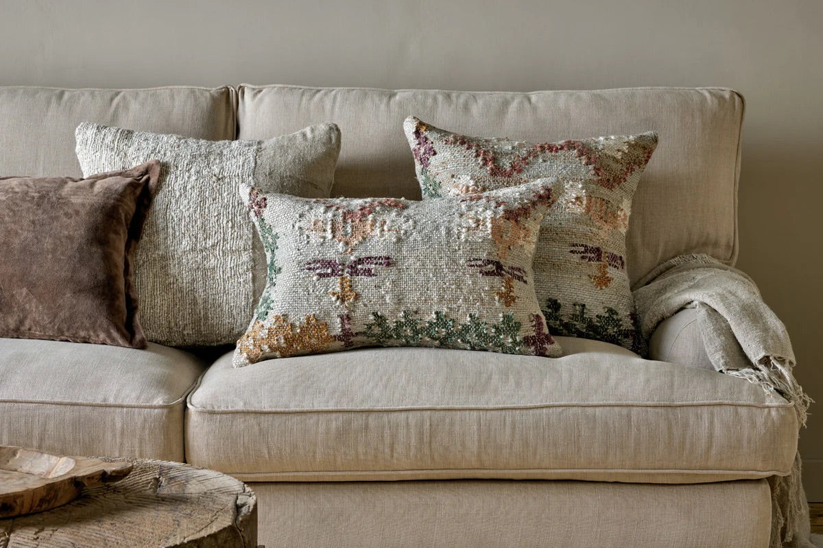 NKUKU - Dantri Jute & Cotton Cushion Cover - Soft Grey 60X40cm