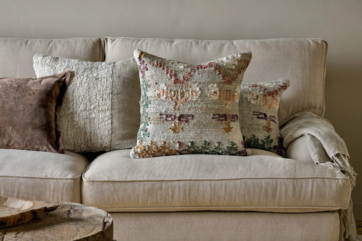 NKUKU - Dantri Jute & Cotton Cushion Cover - Soft Grey 50cm