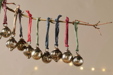 NKUKU - Dew Drop Baubles - Antique Gold - (Set of 12)