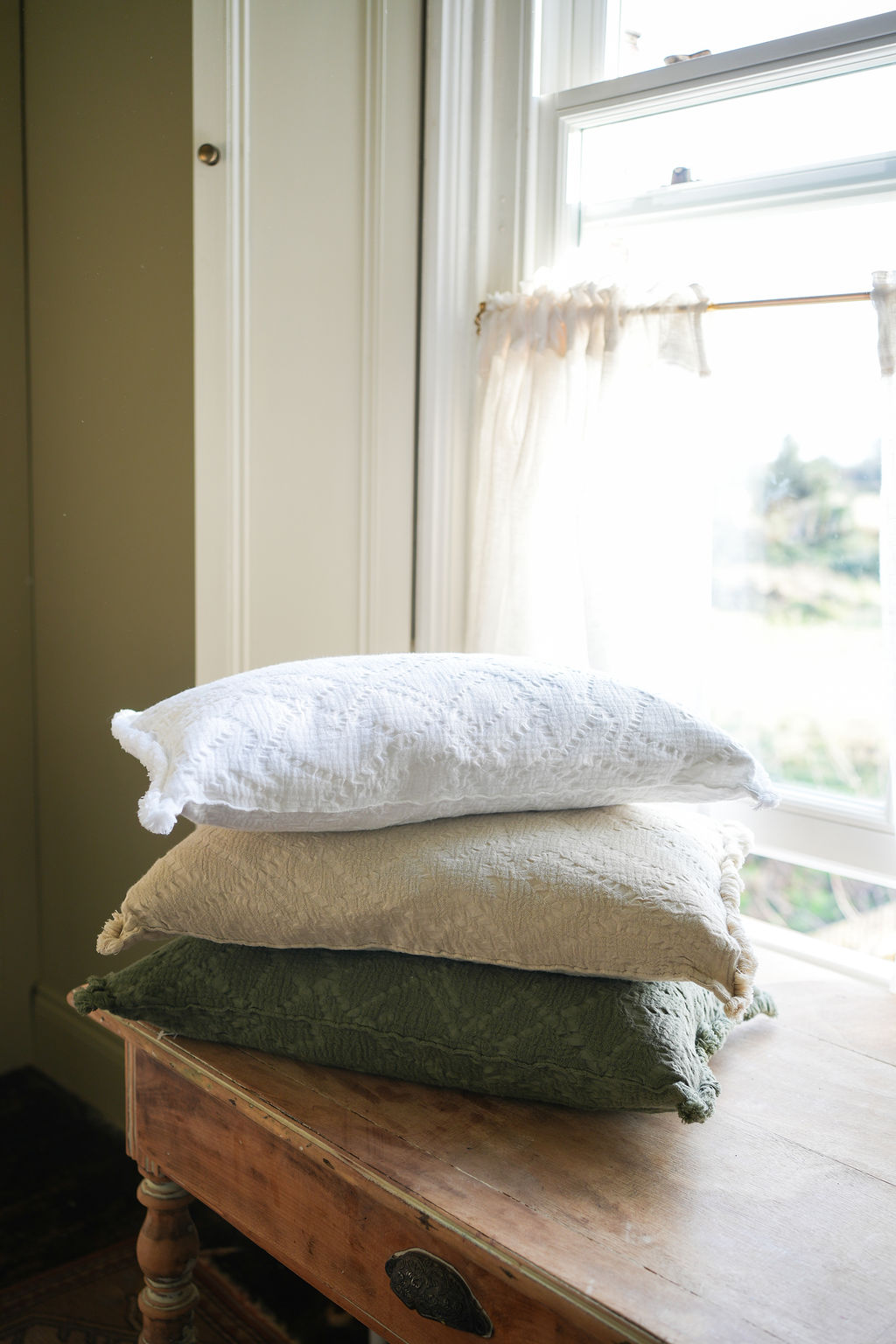 The Chantilly Cushion 30x50cm Antique White