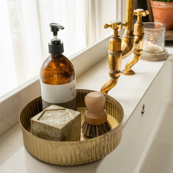 Metal Reeded Tray Set of 2