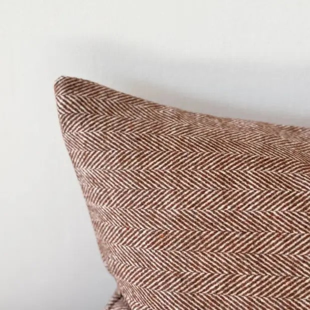 Tia Rust Herringbone Cushion