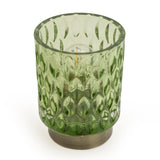 LED Lamp Table Embossed Green and Brushed gold 15cm