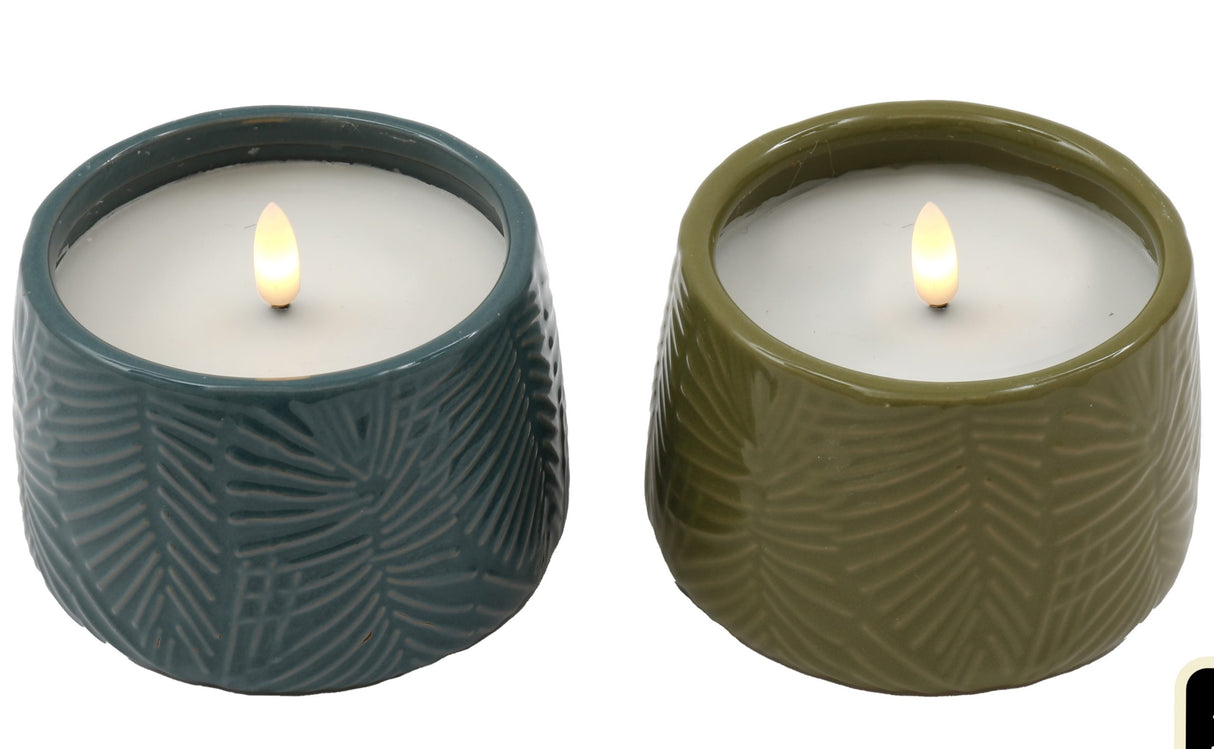 Sepia Palm Led Palm Embossed Candle