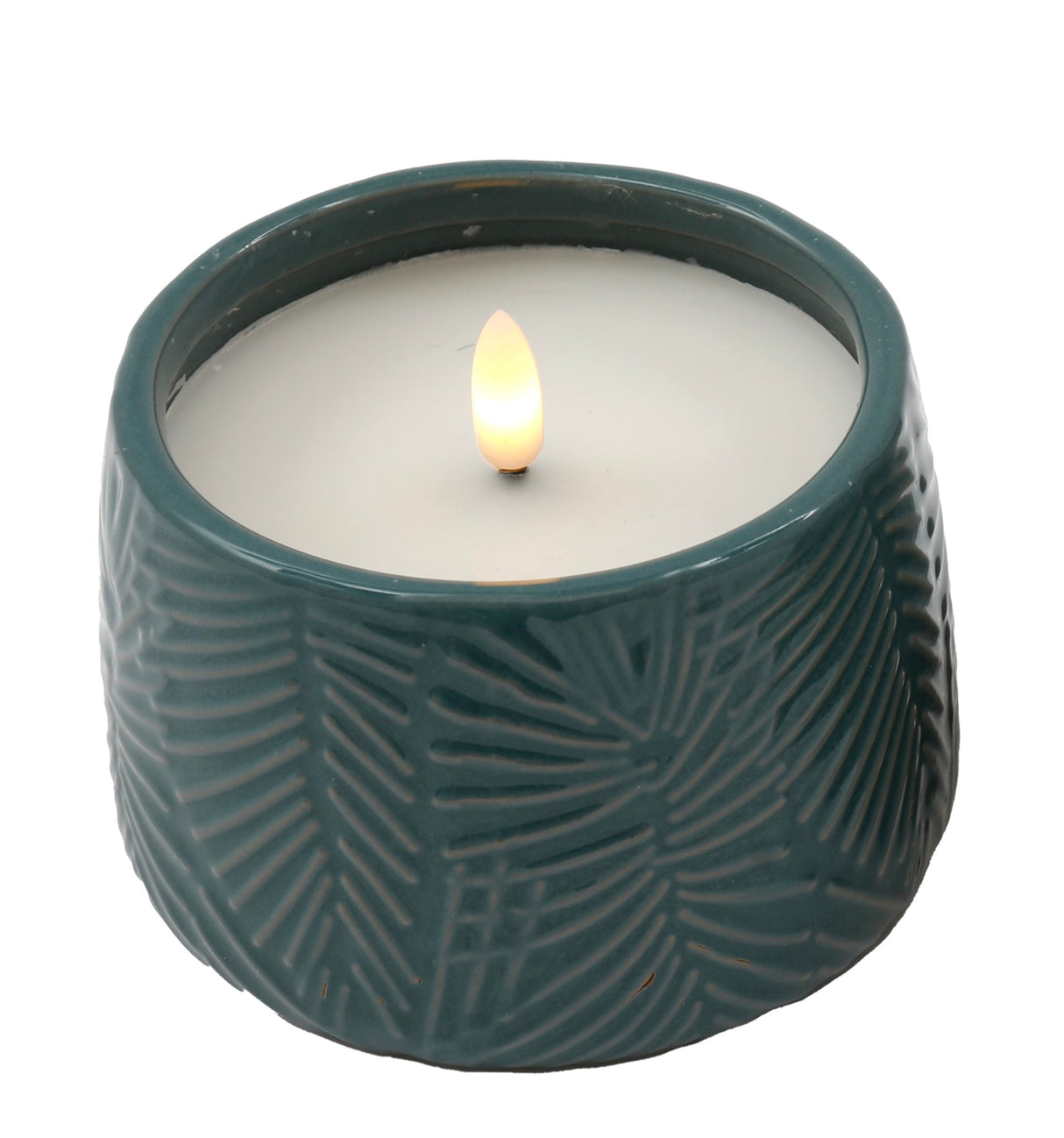 Sepia Palm Led Palm Embossed Candle