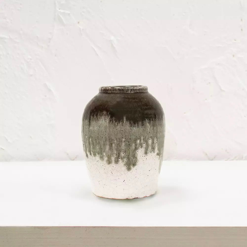 Dipped Crackle Glaze Vase Antheia Small