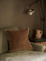 Indian Cotton Velvet Cushion - Ginger - 2 Sizes