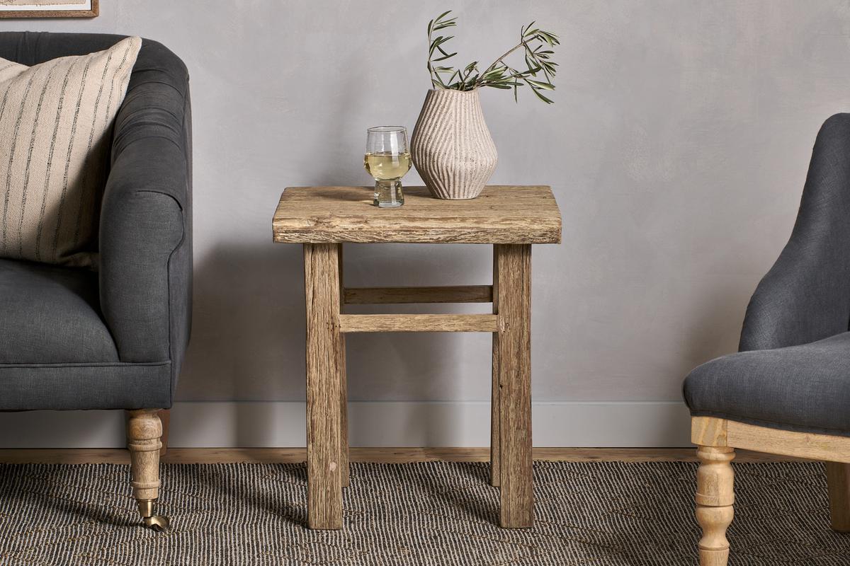 NKUKU - Ibo Reclaimed Wood Side Table - Natural