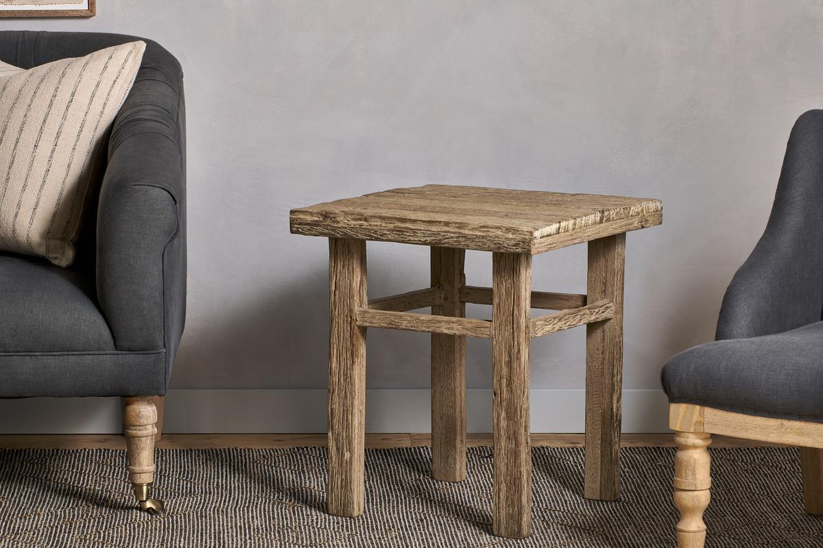 NKUKU - Ibo Reclaimed Wood Side Table - Natural