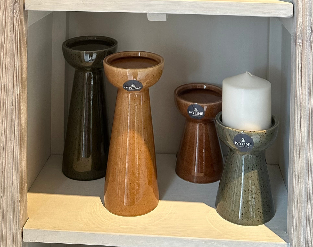 Bowen Ceramic Candle Holder 2 colours/2 sizes