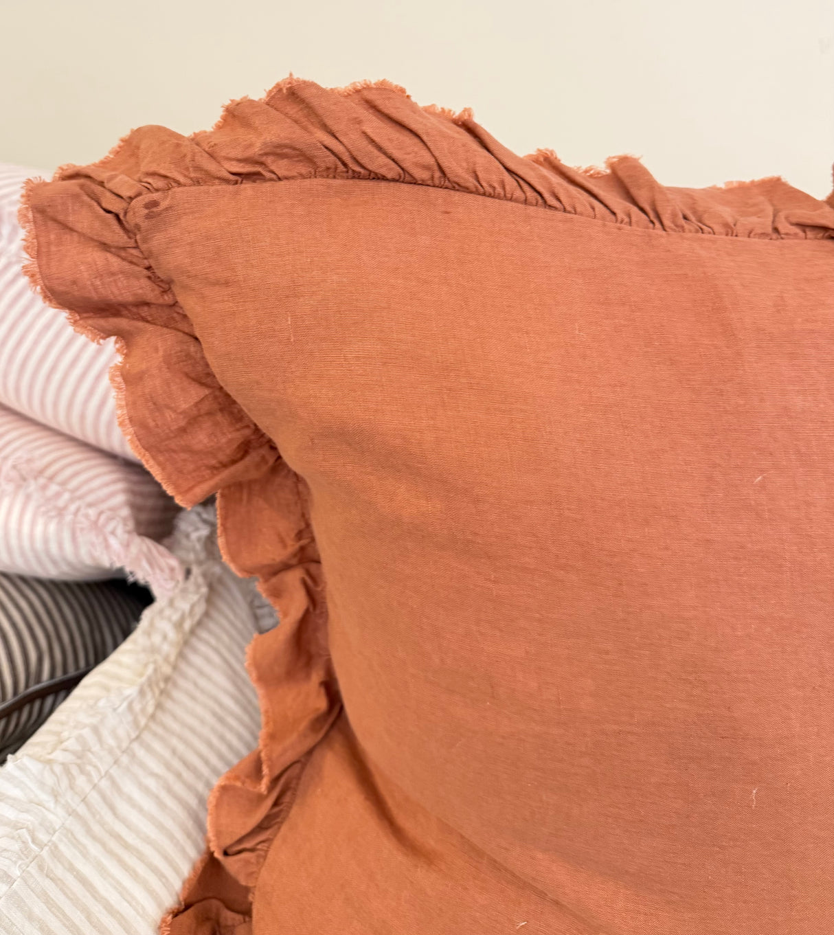 Hallie terracotta Linen Cushion