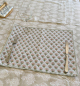 ANILA - Traditional block print quilted placemat S/6