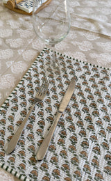 VANA - Traditional block print quilted placemat S/6
