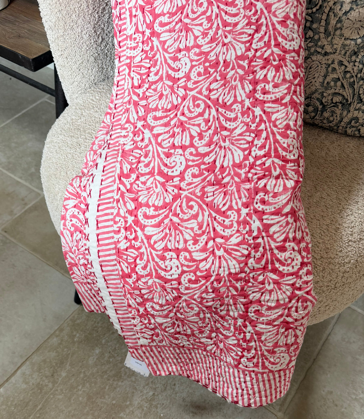 Kantha Throw - Fuchsia Pink