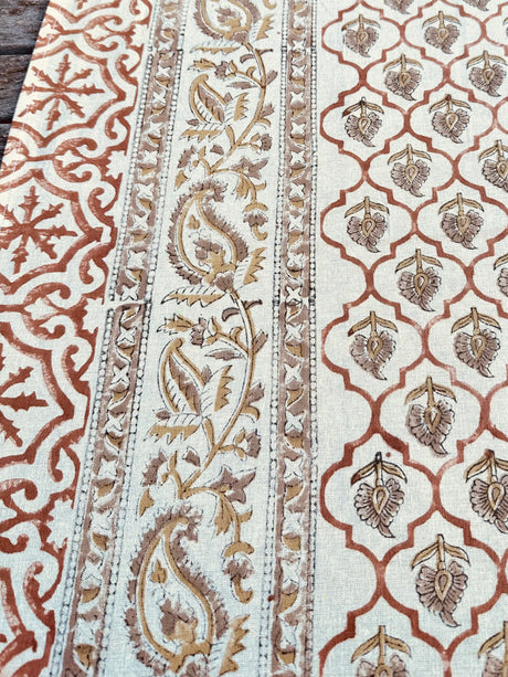 Della Cotton Hand Block Printed Tablecloth