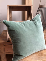 Unari Sea Green Velvet Cushion 50cm