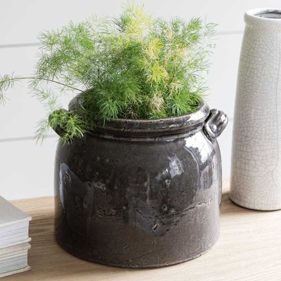 Garden Trading, RAVELLO POT WITH HANDLES - CHARCOAL