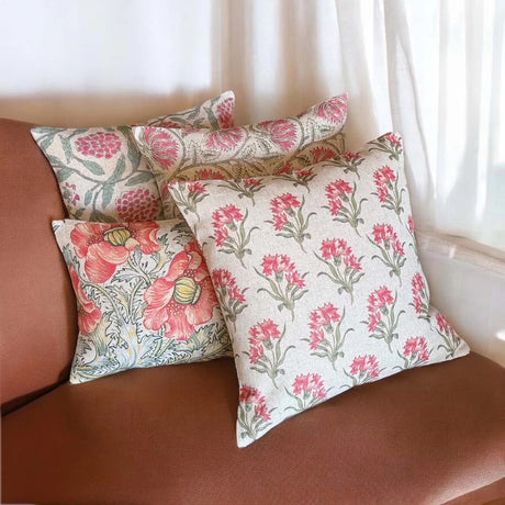 CORONATION PINK & GREEN CUSHION